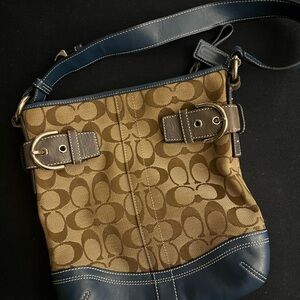 Brown and Blue Crossbody Bag
